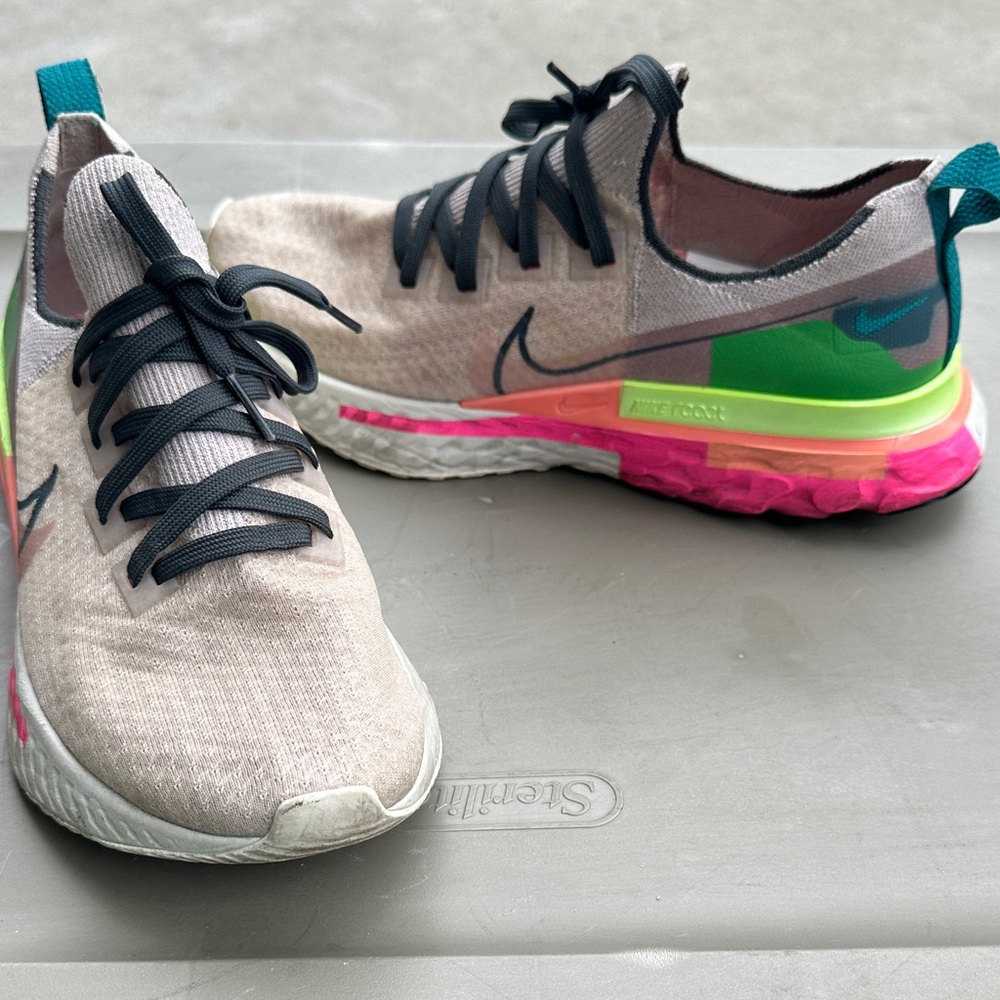 Nike Gray and Green Running Shoes